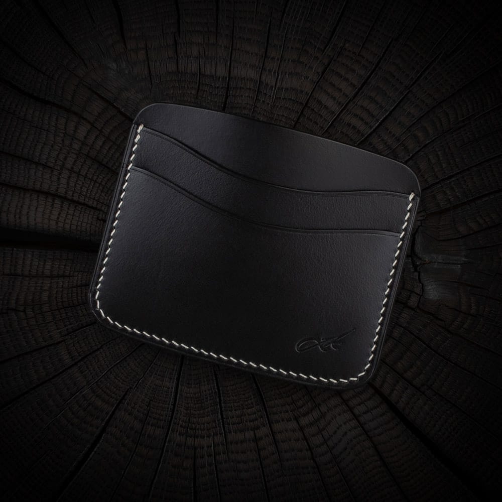 Minimalistlik nahast kaarditasku - must