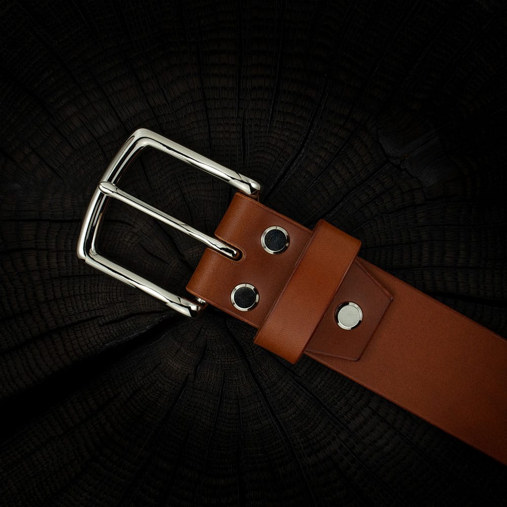 Meeste nahast püksirihm - Pruun, hõbedane pannal