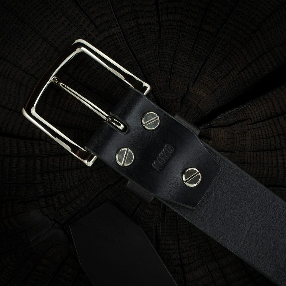 Meeste nahast püksirihm - must (personaliseering)