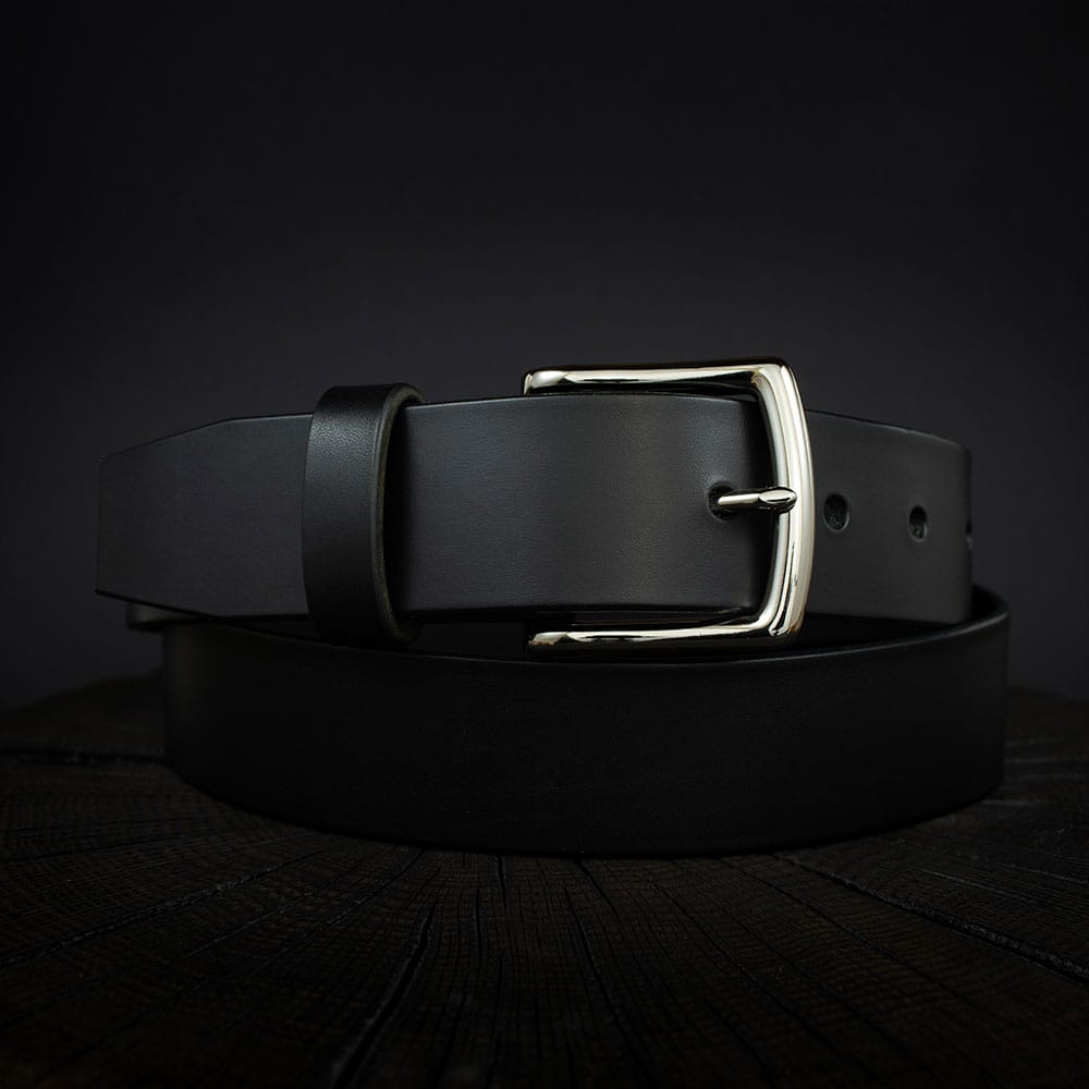 Meeste nahast püksirihm - must